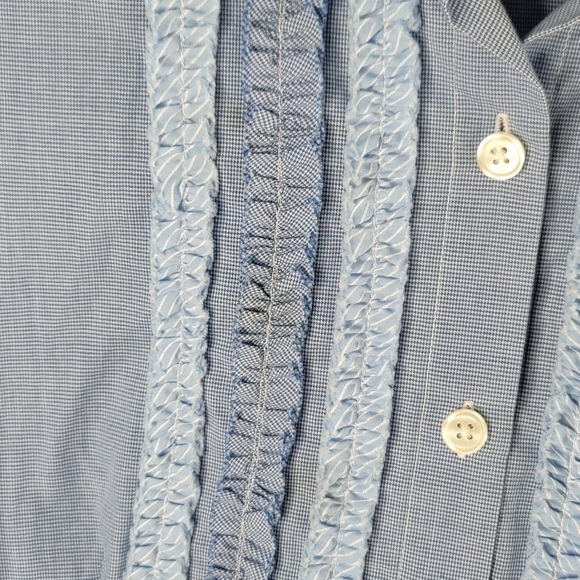 Van Heusen Studio Ruffled Ranchwear Western Blouse Button Down Women's Size M - Picture 4 of 14